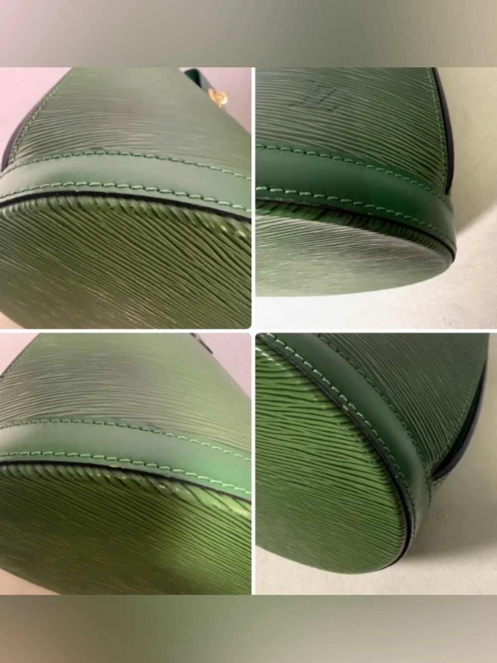 Louis Vuitton Cluny Green Epi Leather Shoulder Bag Vintage with Dust Bag